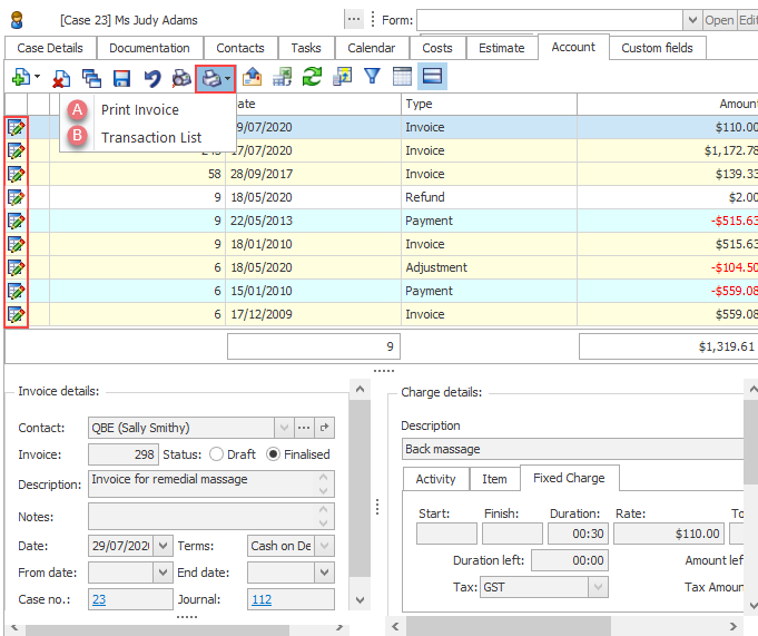 Accounts Grid